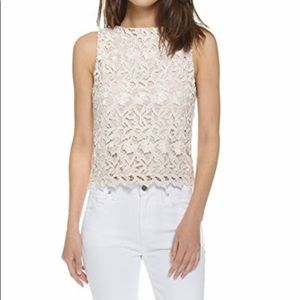 Alice + Olivia Amal lace tank. Ivory. XS MSRP $348